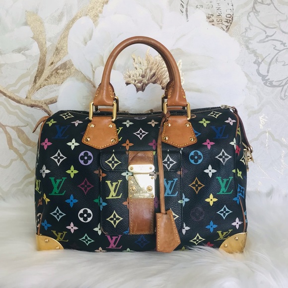 🌺Louis Vuitton Murakami Multicolor black Speedy30 - Picture 2 of 16